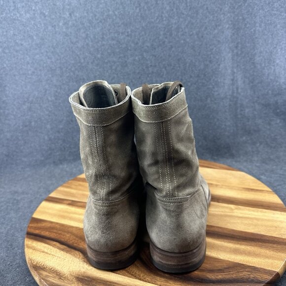 N.D.C. Made by Hand Combat Boot Lace-up Green Brown Suede Boot Men 45B US 12B - Picture 8 of 13